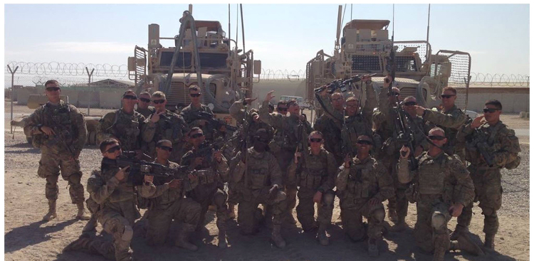 Cody Bonalewicz's Army unit during a deployment overseas